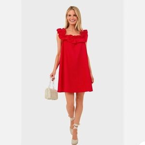 Chic Red Ruffle Mini Dress